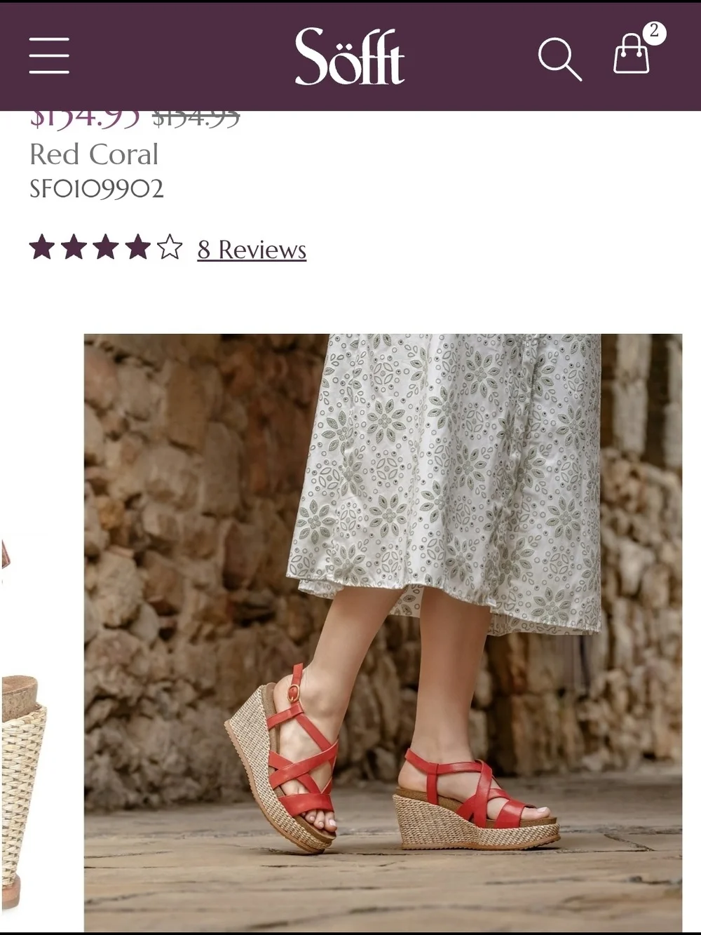 Devyn Red Coral Wedge Sandals